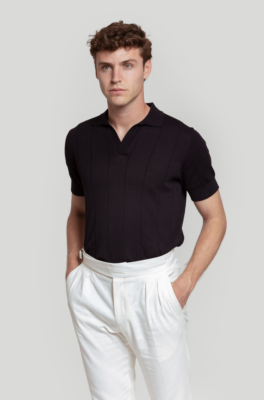 Polo de malha azul marinho SKU 0.30845