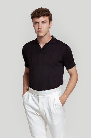 Polo de malha azul marinho SKU 0.30845