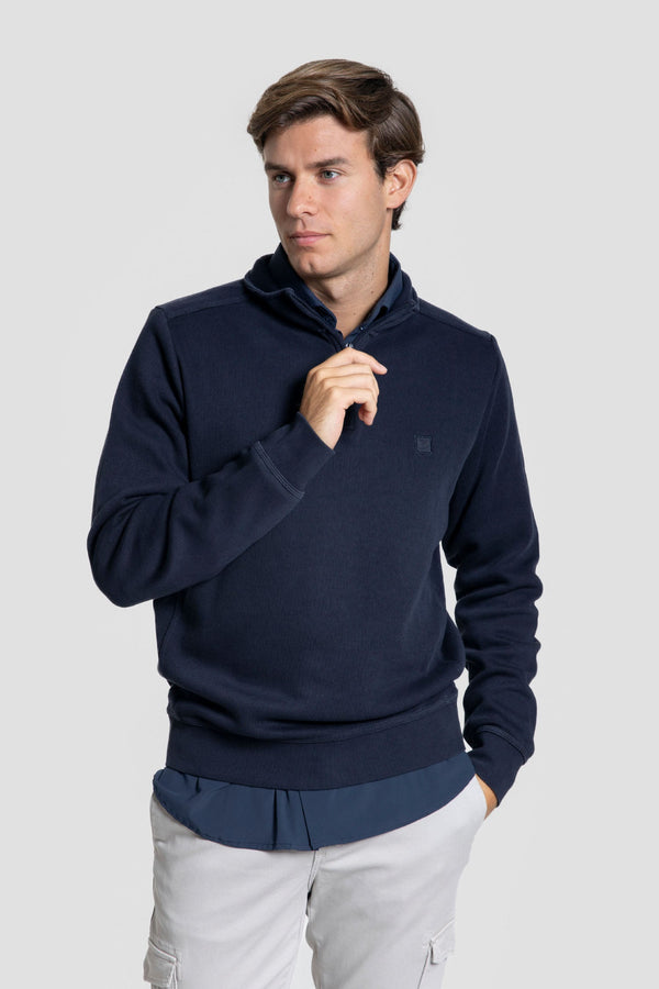 Sudadera Cuello Cremallera Marino SKU 0.32275