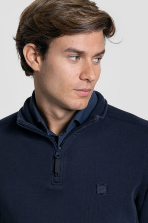 Sudadera Cuello Cremallera Marino SKU 0.32275