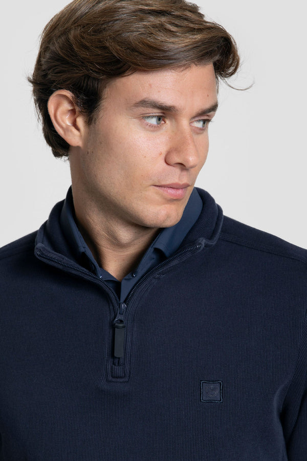 Sudadera Cuello Cremallera Marino SKU 0.32275