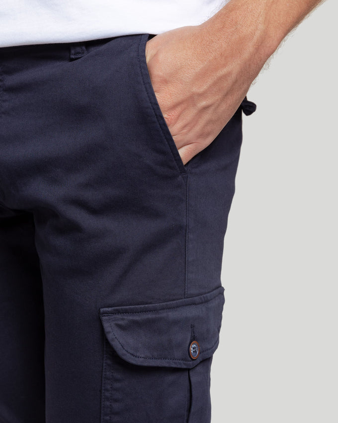 Pantalon cargo chino bleu marine, référence 0.24297