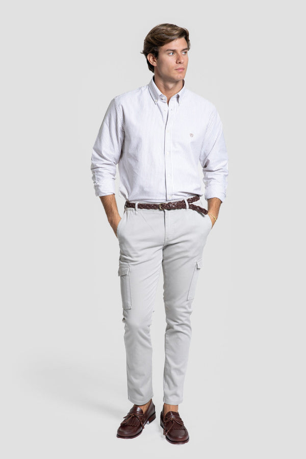 Camisa Oxford Rayas Camel SKU 0.32444