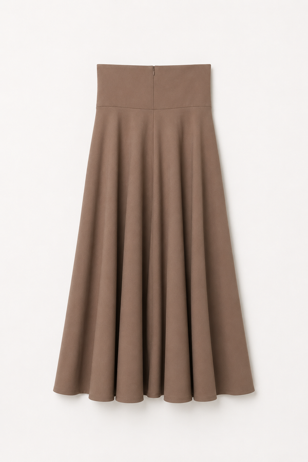 Falda Midi Botonadura Alta Camel SKU 0.33693
