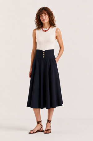 Falda Midi Botonadura Alta SKU 0.33693