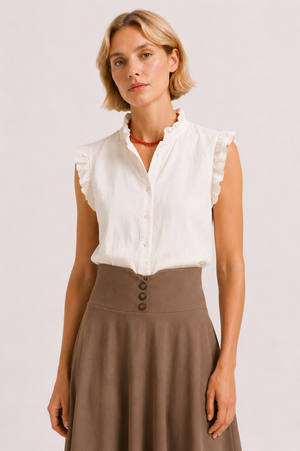 Falda Midi Botonadura Alta Camel SKU 0.33693