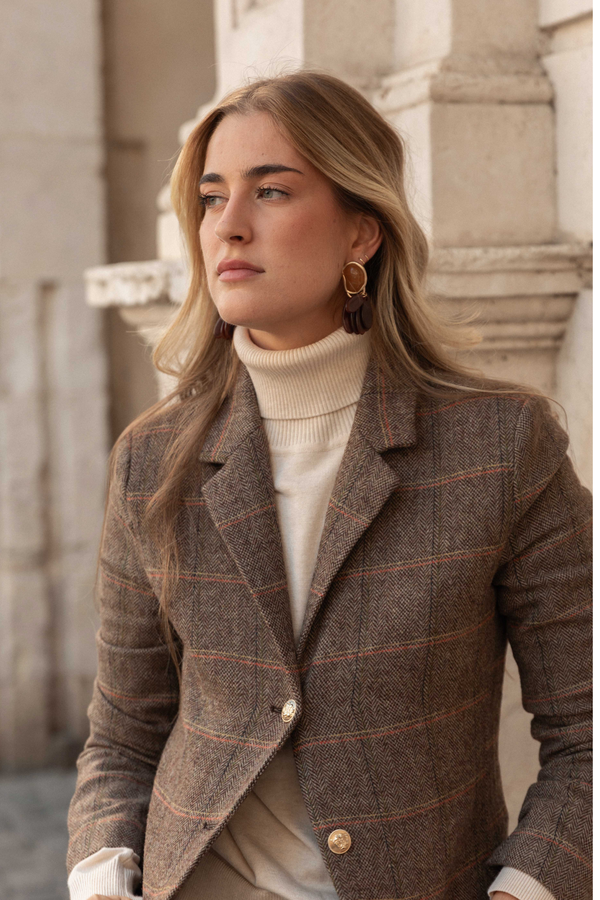 Chaqueta Tweed Señora  MARRON SKU 0.32443