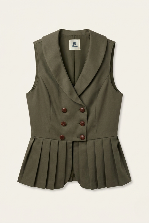 Gilet kaki croisé à basque  SKU 0.34246