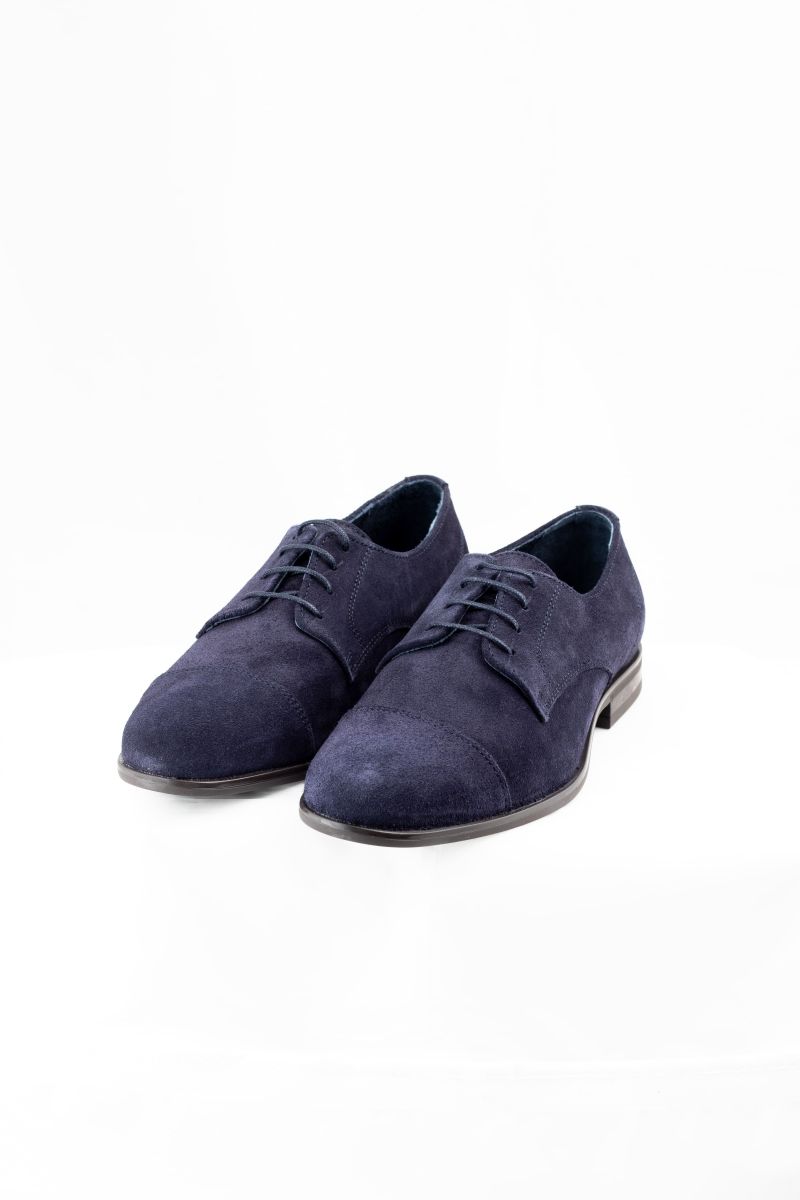 SAPATO CLÁSSICO DE CAMURÇA COM CADARÇO NAVY SKU 0,24355