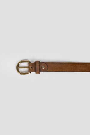 Cinturon Fino Serraje Camel SKU 0.31784